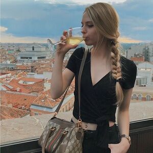 Project Social T Black Ribbed Top